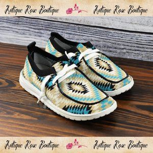 🌹 Very G Gypsy Jazz Black Turquoise Pep Fashion Sneakers